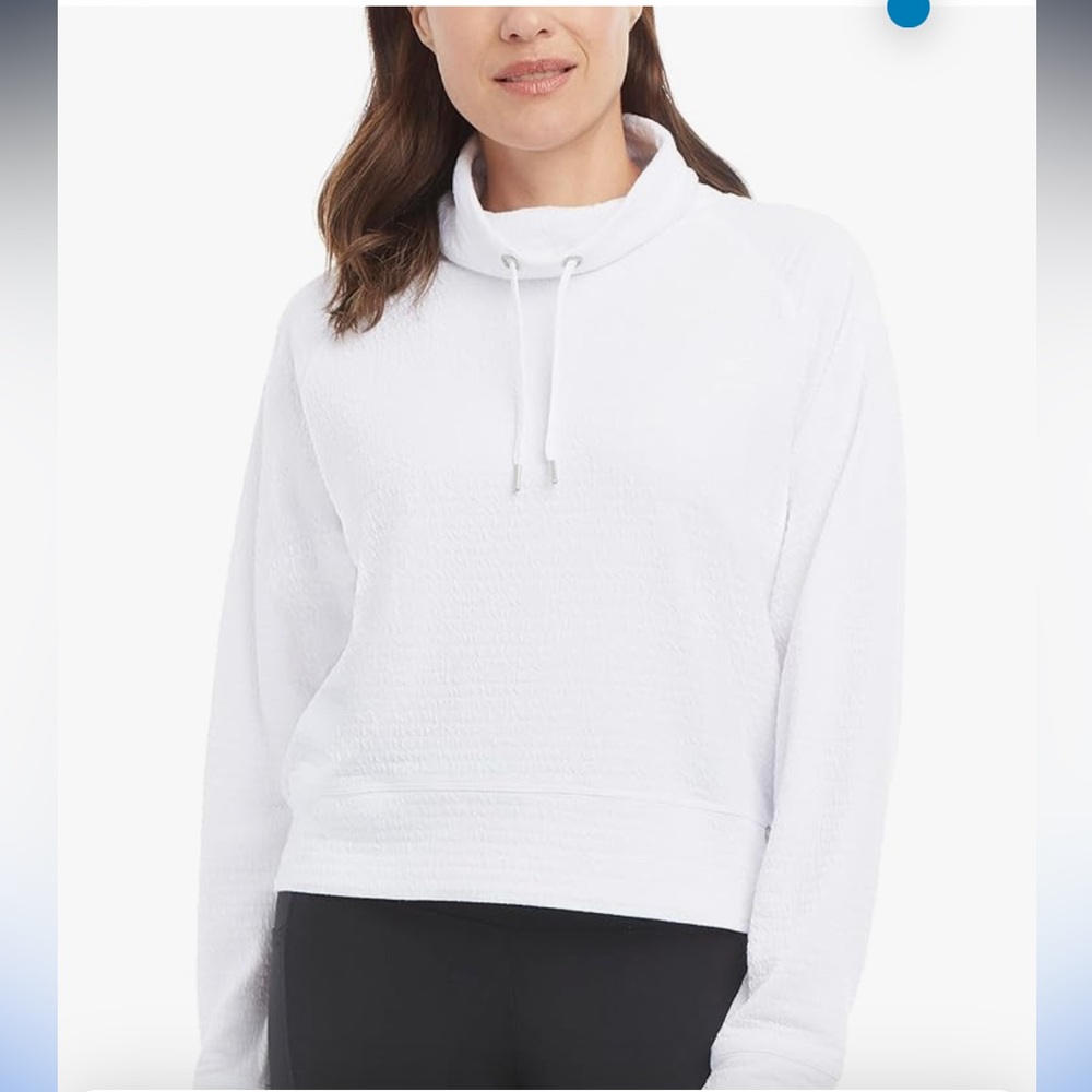Danskin Women's Funnel Neck Textured Pullover Top